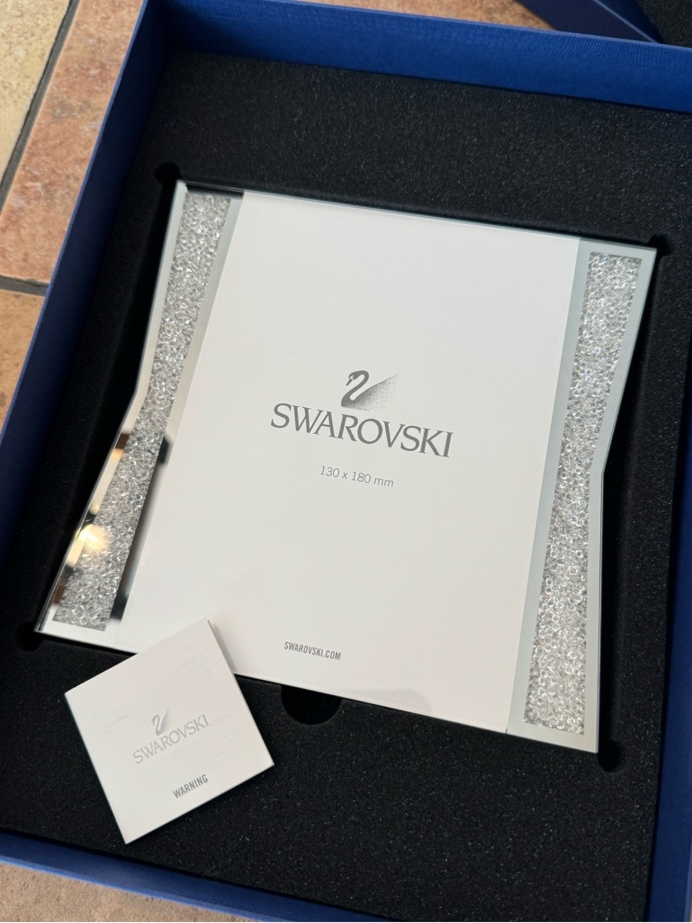 Swarovski crystal 5” x 7” picture frame with box